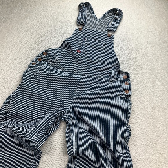 Dickies Hickory Striped Navy & White Bib Overalls size Small Womens/Unisex - Picture 5 of 16